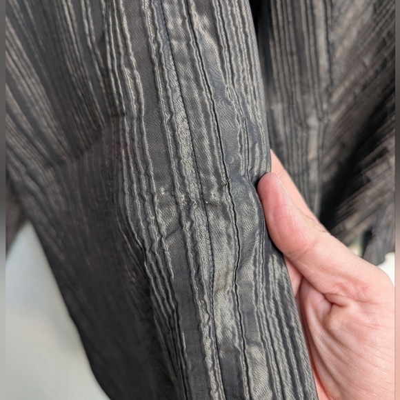 Vintage Eskandar Neiman Marcus Silk Blend Crinkle Cropped Duster Size 0 - Picture 12 of 13